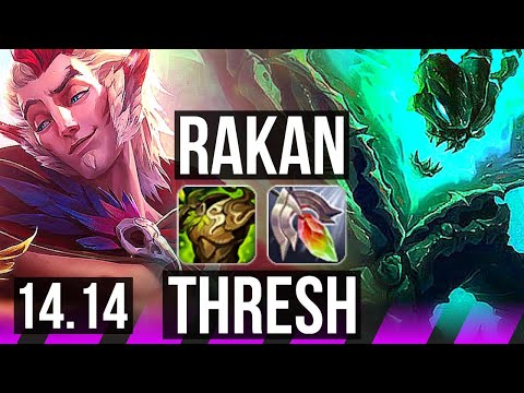 RAKAN & Ashe vs THRESH & Ezreal (SUP) | Rank 2 Rakan, Rank 10, 0/3/24 | EUW Challenger | 14.14