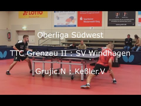 Oberliga Südwest TTC Grenzau II : SV Windhagen Grujic.N : Keßler.V
