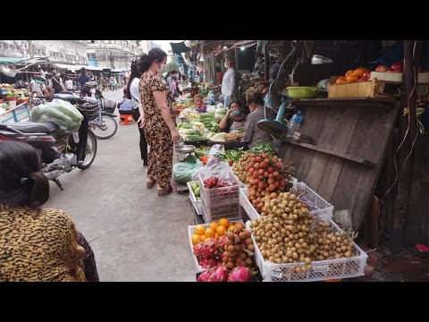 Evening Street Food At Phsa Kandal - Walking Tour Around Kandal Market @ Wat Onaloam