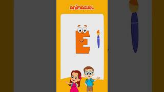 Colorindo a vogal E | Animaguel (Aeiou / Vídeo educativo)