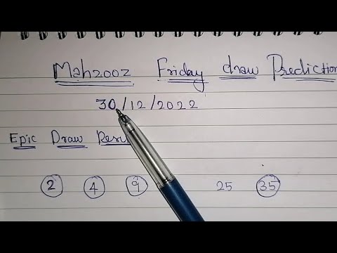 Mahzooz  Friday epic draw predictions 30th December 2022.