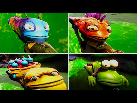 All Guns Reacting To Jumping Into Acid Lake - High On Life