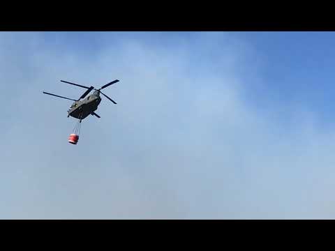Incendio Monte Serra Elicottero CH dell’esercito in servizio antincendio 25/9/18