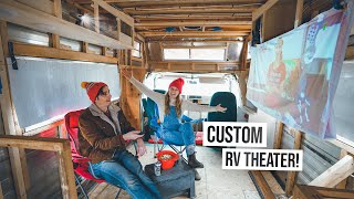 We Built a Custom Home Theater System IN THE RV! - RV Renovation (Ep. 14)