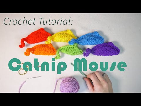 Quick  NO SEW Catnip Mouse - Crochet tutorial