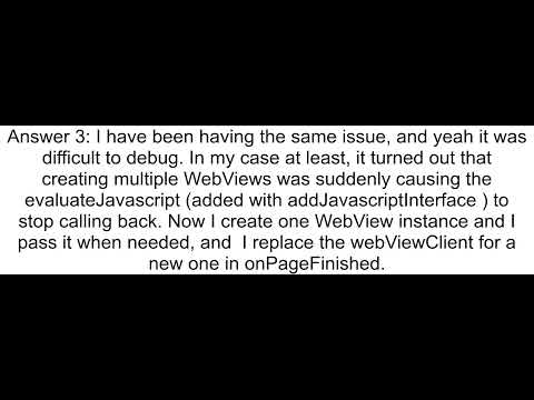 Android Webview Evaluatejavascript Sometimes Does Not Return A Response