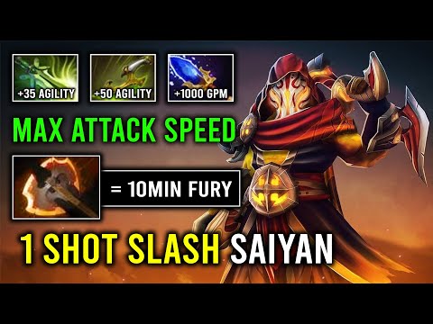 1 Shot Super Saiyan 10Min Battle Fury Fastest Jungle Speed 1K GPM Juggernaut Dota 2