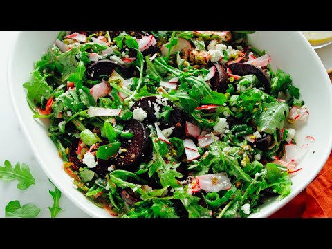 Roasted Beet Salad with Goat Cheese & Pistachios