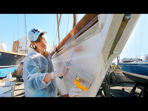 Sailboat REFIT #8 - BOAT PAINTING | ROLL & TIP technique with NO EXPERIENCE | Sailing MAKANI Ep36