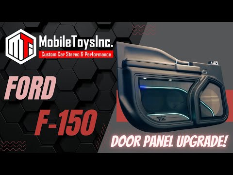 Custom Door Panels for Tezla Audio's Ford Super Duty featuring Race sport LEDs and Diamond Audio.