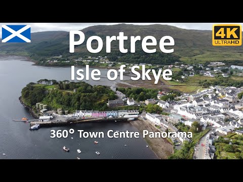 Portree - Town Centre Panorama | Scotland | UK - 4k 360°