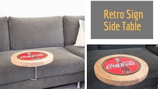 DIY | Side Table with Retro sign resined in