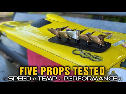 FE RC Boat Propeller Test Low, Med, & High Lift props Different diameter & Pitch Deltaforce 23