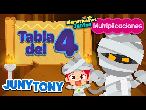Canción de la Tabla del 4 con Momia | Multiplicaciones | Matemática | JunyTony en español