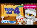 Canción de la Tabla del 4 con Momia | Multiplicaciones | Matemática | JunyTony en español