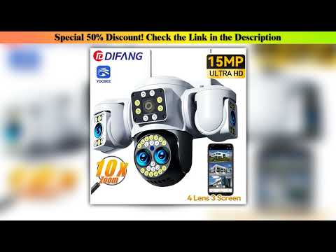 Review Yoosee 8K 16MP WiFi IP Camera Four Lens Three Screen 360 PTZ CCTV Auto Tracking Wireless