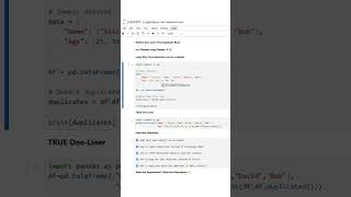 Python One-Liner: Find Duplicate Rows in a Dataset Using Pandas 🔎🐼 #PythonTips