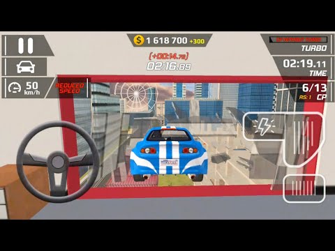 Smash Car Hit - Blue Sport Car Driving Simulator Impossible City Stunts Android Gameplay walkthrough