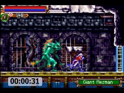 Castlevania: HOD:Beating Merman (BOSS) with in 35 Seconds NO DAMAGE