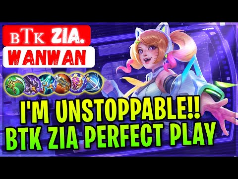 I'm Unstoppable!! BTK Zia Perfect Play [ ʙTᴋ ZIA. Wanwan ] Mobile Legends Gameplay And Build