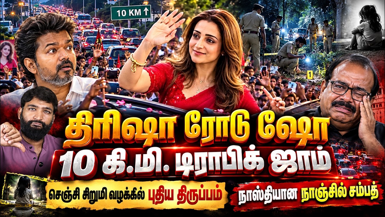 திரிஷா Road Show 🔥 10 கி.மீ. டிராபிக் ஜாம்! | செஞ்சி சிறுமி வழக