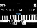 Avicii - Wake Me Up Karaoke LOWER KEY Slowed Acoustic Piano Instrumental Cover [MALE KEY]