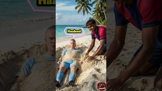 Haaland's Funniest Beach Prank Ever! 🤣🏖️ | #ronaldo #football #haaland #funny #shorts