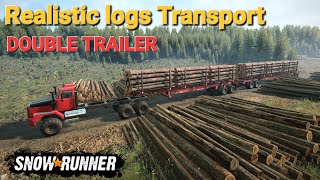 SnowRunner: Realistic Logs Transport Double Trailer