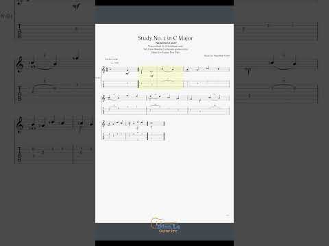 Study No. 2 in C Major (Napoléon Coste) for Classical Guitar