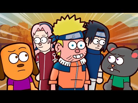 Dogo e Ratch com Naruto, Sasuke e Sakura | Desenho animado em português | Comédia Animação