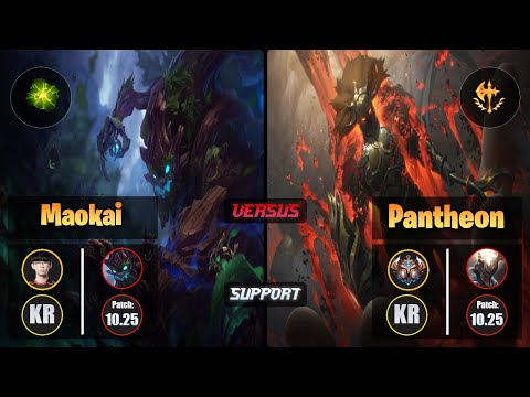 Irove MAOKAI (Support) [Aftershock] VS PANTHEON - Challenger KR Patch 10.25