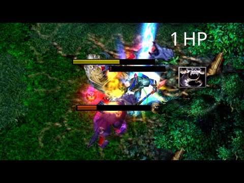DOTA HUSKAR: 1 VS 5 SOLO RAMPAGE WITH 1 HP!