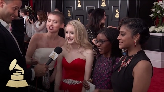 Make-A-Wish kids on Red Carpet | 59th GRAMMYs