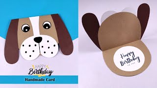 How to make Birthday card | Handmade Birthday card | How to make a puppy Birthday greeting card 💕