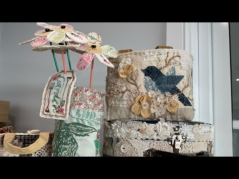 Part 76 Finishing off my Fabric vessel featuring slow stitching #slowstitch #roxysjournalofstitchery