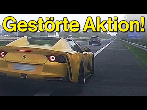 Irre Ferrari-Raser, Verfolgungsjagd mit Polizei und Rechtsüberholen | Dashcam Deutschland #138