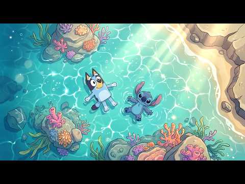 Bluey & Stitch Early Summer in Clear Ocean 🌊 Summer Lofi Beats for Study & Work ☀️ Calm Water Vibes