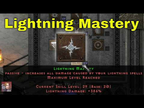 D2R Skills & Abilities - Lighting Mastery, Lightning Tree (Sorceress)