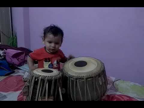 Cute kid Swarit playing tabla