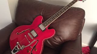 Video thumbnail for Bigsby on a Gibson ES-335 stop tail copy (Harley Benton E-35) with Towner Down Tension Bar by Nick in the States
