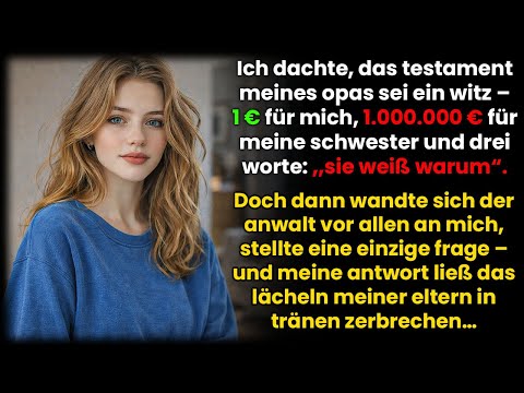 Milliardärs-Opa ließ mir 1 €, meiner Schwester 1 Mio. – Im Testament stand; „Sie weiß warum“
