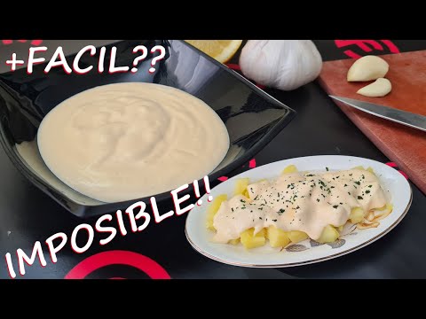 Como Hacer Salsa ALIOLI Casera Con Batidora + Patatas con Alioli [Receta Express]