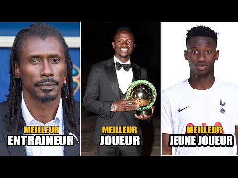 CAF AWERDS 2022 TROPHE DE ( Pape Matar Sarr , Sadio Mané , Alioun Cissé )