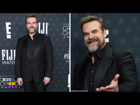 David Harbour Steps Out SOLO at Critics Choice Awards! 🎬✨ No Ring in Sight! 💍❌