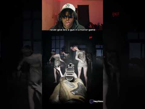 never give bro a gun in a horror game 😂 (Twitch/YT: HeyyVance) #chuxie #horrorgaming #jumpscares