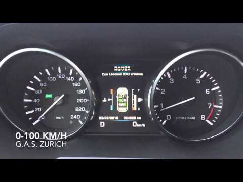 Range Rover Evoque 2.0 Si4 240 PS 0-100 km/h acceleration