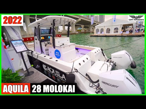 Aquila 28 Molokai First Look - 2022 Miami Boat Show - Capt Tim "SGT" Peterson New Fishing Catamaran