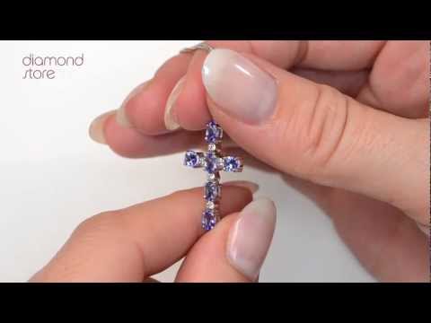 G4801 - 9KW DIAMOND TANZANITE CROSS