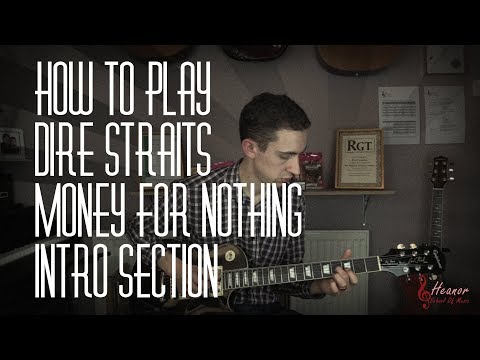 How to play Money For Nothing by Dire Straits - Intro Section - Guitar Lesson Tutorial with Tabs