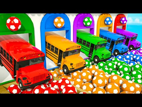 Wheels On the Bus + Finger Family songs - Soccer ball shaped wheels-Baby Nursery Rhymes & Kids Songs